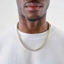 2pcs/Set Men's Diamond Inlaid Square Claw Chain Necklace And Bracelet Set, Hip-Hop Style Design, Also Suitable For Casual Daily Wear. - Multicolor - View 9