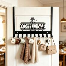 American Style COFFEE BAR Coffee Sign Door Back Hook, No-Drill Iron Door Back Rack, Cafe Restaurant Storage For Cups And Aprons, Home Kitchen Door Coat, Hat, Towel, Key Creative Decorative Storage Hook, Thanksgiving, Holiday, Perfect Gift Choice - View 4
