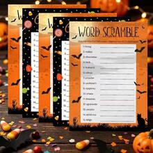 30Pcs-5pcs Halloween Word Search Game Card Set Halloween Party Game 30 Players Home Classroom Activities Fall Carnival Party Supplies - View 10