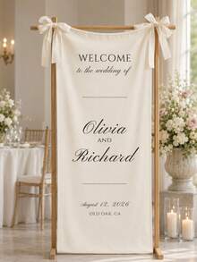 Wedding Fabric Welcome Banner, Bohemian Wedding, Bridal Shower Sign, Personalized Name, Customized Minimalist Welcome Sign, Wedding Decor - Multicolor - View 6