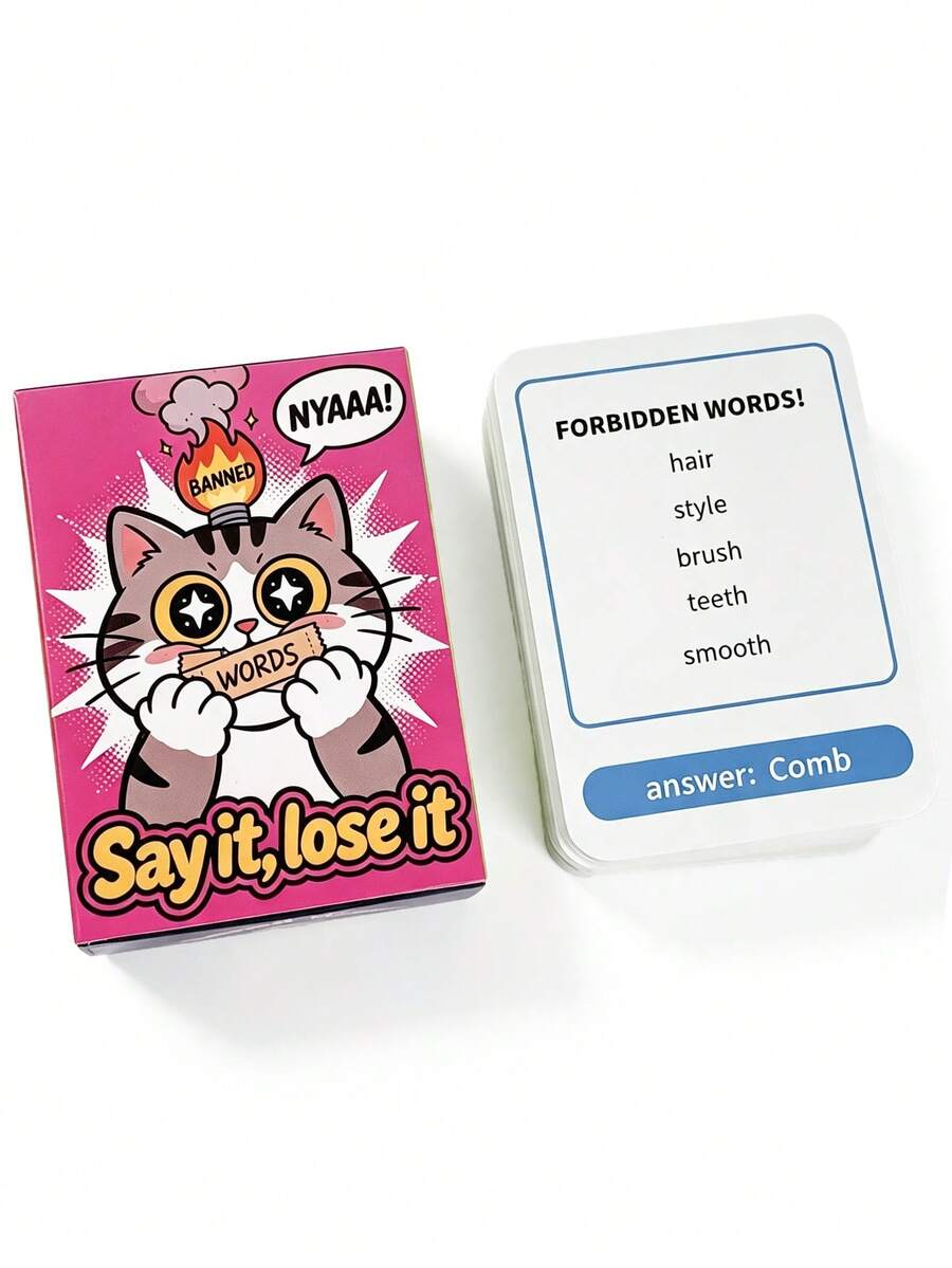 1 Box Say It Lose It Party Card Game - Fun Forbidden Word Challenge For Adult Game Night, Holiday Gatherings & Christmas Party Icebreaker Entertainment