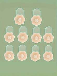 10pcs Invisible Silicone Nipple Covers - Washable Daily Breast Pads, Anti-Nipple Protrusion & Lifting Effect, Seamless Shaping, Smooth Visual Appearance, Silicone Nipple Cover Pads (2/10pcs) - Multicolor - View 10