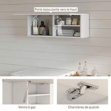 Over-The-Toilet Storage Cabinet, Engineered Wood, 80 X 25 X 30 Cm, For Bathroom And Toilet, White - Multicolor - View 7