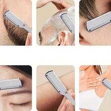 1pc Vintage Folding Razor Holder, Multi-Function Manual Shaver For Shaving Hair, Eyebrows And Face, Suitable For Home And Commercial Use (Blades Not Included) - Silver - View 5