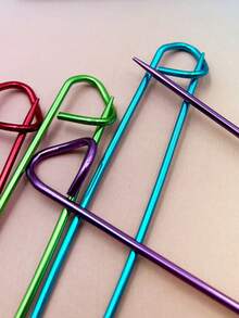 Locking Aluminum Knitting Needle Set, Large Non-Slip Fixed Needles, Secure Grip And Anti-Slip, Suitable For Sweater And Shawl Making - Multicolor - View 7