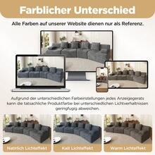 Sofa Grey Made Of Corduroy For Living Room - 深灰色 4 人座 - 查看 7