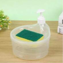 1pc Manual Squeeze Bottle With Automatic Refill Dispenser, Kitchen Cleaning Tool, Kitchen Storage, Suitable For Kitchen Sink, Bathroom Decor, Autumn Decor And Back To School Season, Includes Sponge Brush Set And Large Capacity Dish Soap Dispenser - Multiple Colors - View 10