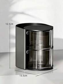 2pcs Multi-Functional Rotating Desktop Storage Box, Rotating Multi-Layer Transparent Hair Accessory Storage Box, Children's Room Rotating Desktop Storage Box, Hair Clip Storage Box, Multiple Hair Accessory Storage Box, Best Birthday Gift Makeup Brush Holder Makeup Organizer - Multicolor - View 9