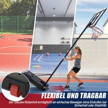 Basketballkorb höhenverstellbar 150–260 cm, Basketballständer mit Rollen für Garten Outdoor - Schwarz - Übersicht 7