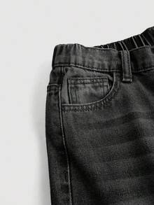 2605MJEN01 Jeans Hombre Baggy Holgados Pantalón de Mezclilla Oversize Aesthetic Minimalista Deslavado Vintage Outfit Calle Verano Otoño Cómodo y Transpirable Enviado desde México - Negro - Ver 6