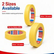 tesa Tessa Yellow Fine Textured Paper, Easy To Tear Paint Spray Mask Packaging Tape, No Residue, DIY Usable, Suitable For Wall Painting, Bookkeeping, Etc - Single Piece - View 3