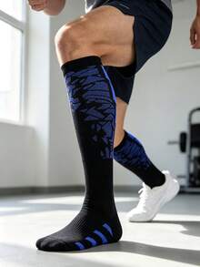 6/1 Pair All-Season Gradient Professional Sports Compression Knee-High Socks For Running, Cycling, Fitness, Hiking - Multicolor - View 3