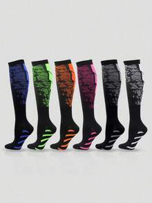 6/1 Pair All-Season Gradient Professional Sports Compression Knee-High Socks For Running, Cycling, Fitness, Hiking - Multicolor - View 16