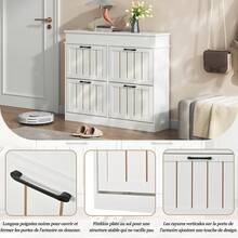 Shoe Cabinet White Made Of Wood For Hallway And Entryway - 白色 - 查看 8