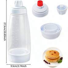 Botol Dispenser Plastik dengan Tanda Skala, Botol Dispenser Adonan Icing Anti Bocor untuk Dekorasi Pancake, Wafel, Kue Kering, Cupcake, Dispenser Saus Bumbu Tomat Mustard untuk Dapur - View 11
