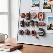 15/20/30 piezas de chinchetas creativas de estilo vintage americano con diseño de grano de café de chocolate, chinchetas para fijar fotos en la pared, chinchetas decorativas para tablero de fieltro, chinchetas decorativas lindas, accesorios pequeños, estilo aleatorio - A - Ver 4