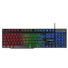T-WOLF Keyboard Gaming Berkabel USB dengan Lampu Latar dan Tutup Tombol Mengambang, Nuansa Mekanik, Lampu LED, untuk PC - View 10