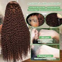 Smilegirl 99J Burgundy Wig Human Hair Curly 13X6 Hd Transparent Lace Frontal Wig Preplucked Red Colored Deep Wave Lace Front Wigs Human Hair Wig 36 Inch 200 Density - Chocolate Brown - View 8