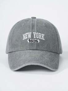 1件中性刺繡 NEW YORK 水洗棒球帽，可調節休閒戶外帽 - 棒球帽 - 查看 18