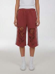 Adidas Originals Women's KNIT JORTS W Mid-Length Knit Shorts LE7123 - Burgundy - View 1