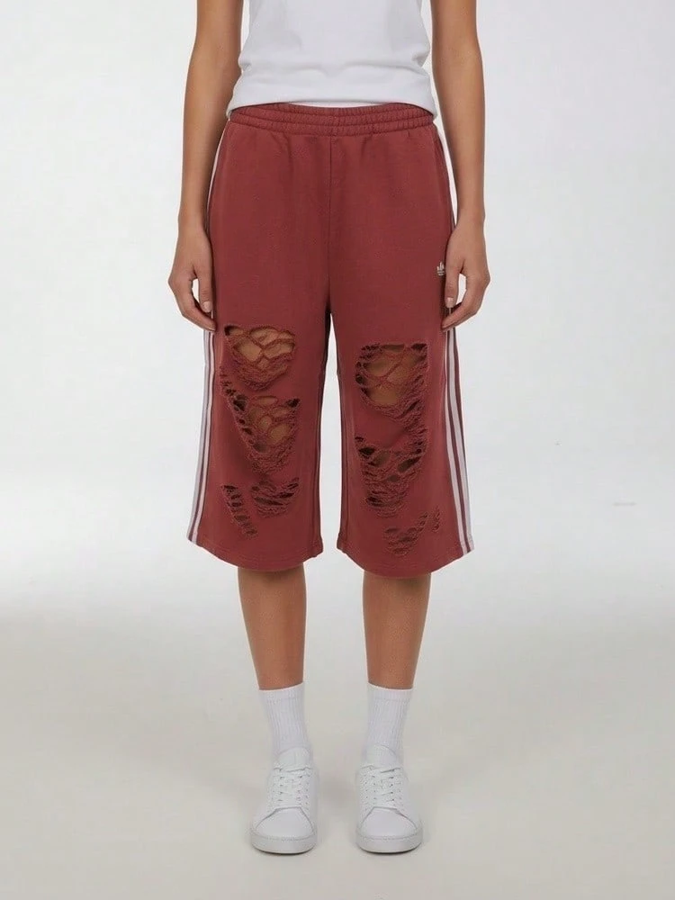 Adidas Originals Women's KNIT JORTS W Mid-Length Knit Shorts LE7123 - Burgundy - View 1