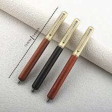 Vintage Wooden Ballpoint Pen Retro Brass Metal Click Ball Pen Natural Wood Body Business Office Writing Gift Pen For Men - 5C27 - View 11