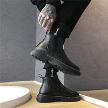 Sepatu Bot Chelsea Pria Sepatu Musim Dingin Sepatu Bot Pria Sepatu Bot Chelsea Gaya Inggris Sepatu Kerja - Hitam - View 8