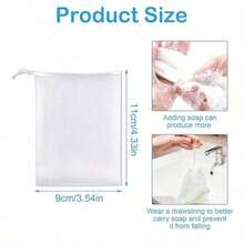 1/10/20pcs Drawstring Soap Mesh Bags, Exfoliating Mesh Soap Storage Bags, Reusable White Soap Pouches, Foaming Bath Cleaning Bags, Suitable For Shower, Bath And Home Bathroom Use - Upgraded Version - View 9