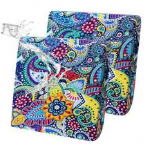 FORCHEER - Juego de 2 fundas impermeables para cojines de patio, de 19 a 24 pulgadas, estampado, fundas elásticas para exteriores para muebles de patio con hebillas, lavables - Multicolor - Ver 1