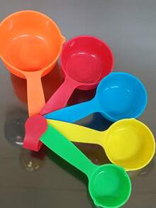 Kit 5 Peças Copos Medidores para Cozinha Mino Plástico Color Água Suco Drink Caipirinha Bar Festa - Multicolorido - Visão 9