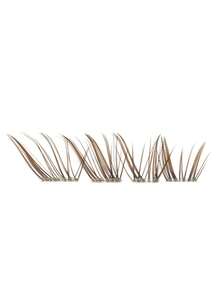 80pcs Pre-Glued Brown Conical False Eyelashes, Soft Fine Tapered Tips, Natural Cat Eye Lash Extension Effect, Lightweight Self-Adhesive Cluster, Suitable For Casual Social Dating, Commuting And Various Daily Needs - C - View 3