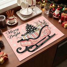 1pc Dish Drying Mat, Coffee Machine Mat, Christmas Themed Tabletop Protector, Absorbent Quick-Dry Easy To Clean, Exquisite Gift Box With Christmas Tree Pattern Decoration, Suitable For Side Table, Coffee Table And More, Easily Create Warm Christmas Holiday Dining Atmosphere, Home Gift, Tabletop Decor - XYLSD-917 - View 3