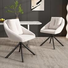 Dining Chair Beige Made Of Velvet For Dining Room And Kitchen - 米色 - 查看 1