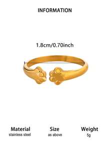 1 Buah Cincin Terbuka Bentuk Cakar Kucing Enamel Hitam Putih Lucu untuk Wanita, Cincin Stainless Steel Terbuka yang Dapat Diatur, Cincin Emas, Perhiasan Hewan Lucu untuk Pecinta Kucing - MultiWarna - View 14