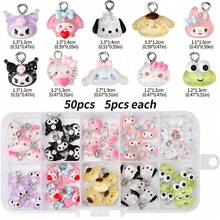 SANRIO 10/50pcs Hello Kitty Dekorasi Resin Kartun Lucu Grosir, Dekorasi Liontin Hewan Kartun Mini 3D untuk Dekorasi Gelang Lucu DIY - Pesona - View 11