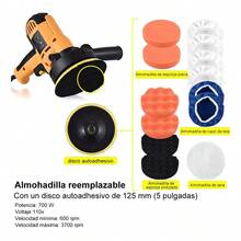 Pulidora Eléctrica de Mano MXGAA para Auto con Kit de 17 Piezas, 700 W y Velocidad Variable - Tipo de Enchufe A USA (110-127V) - Ver 3