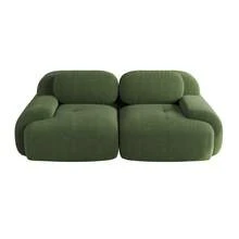 Modular Green 2 Seat Sofa - Modular Corduroy Sofa Frame For Living Room And Lounge - 綠色 2 人座 - 查看 4