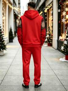 Men's Christmas Casual Comfortable Hoodie And Pants Set, Holiday Essential - Multicolor - View 4