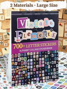 DanSoul 20 Sheets Large Vintage Aesthetic Letter Decorative Stickers Book, Pre-Cut Matte PET Creative Scrapbooking Material For Adults, Suitable For Planner Stationery Office DIY Collage - Planner Stickers - View 2