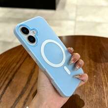 夏季清新色果凍感 2 合 1 磁吸手機殼，相容 iPhone 16 17 16e 17e，磨砂手感防摔硬殼，相容 iPhone 15 14 13 11 16 Pro Max 17 Pro Max 12 - 藍色 - 查看 8