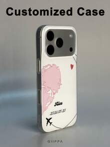 GIIPPA 1件客製化情侶姓名手機殼，個性化手機殼，適用於 iPhone 18/17/16/15/14/13/12/11 Pro Max Air，返校禮物、畢業禮物、情人節禮物、生日禮物 - 彩色 - 查看 2