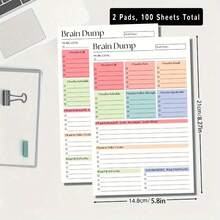 1pc/2pcs/3pcs, A5, "Brain Dump" Notebook, Goal Management, Color-Coded Task Organizer And Goal Planner, Suitable For ADHD, Busy Adults, Students, Colleagues, Productivity Seekers And Anyone Who Needs To Organize Their Thoughts - A - View 14