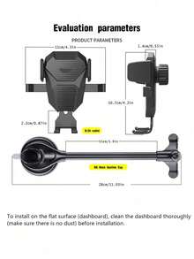 1pc Car Suction Cup Phone Holder Multi-Function Dashboard Car Mount Phone Navigation Bracket (Clean The Surface Before Use And Avoid Using In High Temperature Areas) - Black - View 11