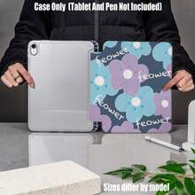 Floral Pattern Y-Fold High-Transparency Acrylic Tablet Protective Case With Pen Slot. Y-Fold High-Transparency Acrylic Protective Case. Tablet Protective Case Features: Y-Shaped Tri-Fold Stand Design, Smart Sleep/Wake, Full Coverage Protection, Air Cushion Anti-Drop Frame, Multi-Angle Stand, Built-In Pen Slot, Lightweight And Portable. Compatible With IPad Mini4/5 (7.9 Inch), Mini6/7 (8.3 Inch); Air1/2/3 - Multicolor - View 8