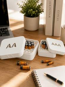 27-Slot Large Capacity Honeycomb Battery Storage Box | 3D Printed | Fits AA/AAA Battery Sizes | 2026 Minimalist Home Storage Essential | Practical Gift | Ultimate Solution To Eliminate Drawer Clutter - Multicolor - View 3