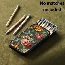 1pc Vintage Oil Painting Style Forest Deer Pattern Matchbox (Matches Not Included), Minimalist Portable High-End Matchbox, Fashionable Exquisite Pattern Matchbox, Halloween, Christmas And Holiday Gift, Small Accessory Storage Box - Multicolor - View 9
