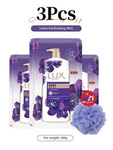 LUX Midnight Orchid Fragrance Body Wash Refill 200G, Essential Oil Fragrance Body Wash, Long-Lasting Floral Scent, Gentle Cleansing & Moisturizing Bath Liquid, Unisex, Suitable For Daily Home Shower Use - Purple - View 8
