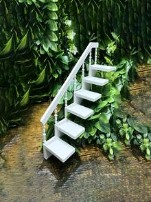 Floating Wall-Mounted Ladder Shelf, Multi-Tier Staggered Storage Rack, Creative Wall Decor Organizer - Multicolor - View 1