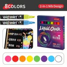 2-In-1 Light Board Pen 8/24/30 Colors Set, Liquid Chalk Marker For LED Fluorescent Board, Erasable Glass Blackboard Advertising Sign Marker, Round And Flat Tip Dual Use, Smooth Ink Flow, Easy To Erase Without Leaving Traces - Liquid Chalk - View 10