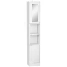 Storage Cabinet, Adjustable Shelves, Open Shelves, 30 X 28 X 170 Cm, For Bathroom, Living Room And Hallway, White - White - View 11